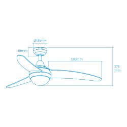 Ventilador De Techo Modelo Egeo. Color Cromado Potencia: 60W Aspas: Ø122Cm Con Mando A Distancia Edm