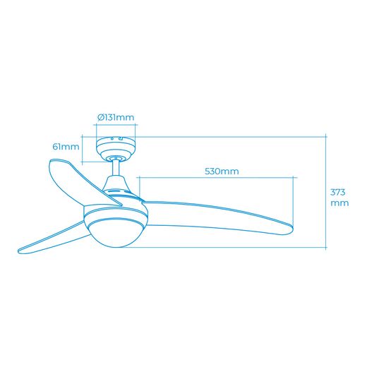 Ventilador De Techo Modelo Egeo. Color Cromado Potencia: 60W Aspas: Ø122Cm Con Mando A Distancia Edm