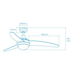 Ventilador De Techo Modelo Egeo. Color Cromado Potencia: 60W Aspas: Ø122Cm Con Mando A Distancia Edm