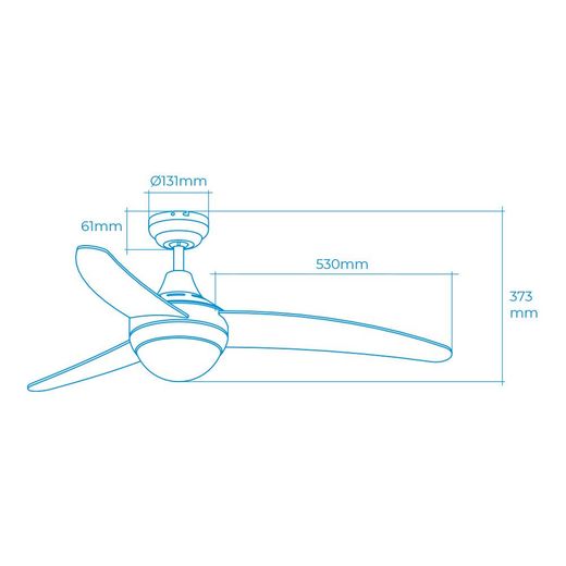 Ventilador De Techo Modelo Egeo. Color Cromado Potencia: 60W Aspas: Ø122Cm Con Mando A Distancia Edm