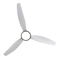 Ventilador De Techo Modelo Kara Con 3 Aspas Color Blanco Ø132Cm Luz Led 3000/4000/6000K, 3Cct, 30 W, Negro
