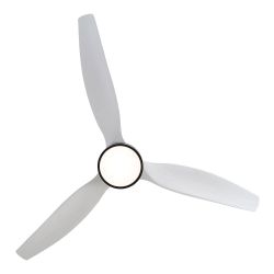Ventilador De Techo Modelo Kara Con 3 Aspas Color Blanco Ø132Cm Luz Led 3000/4000/6000K, 3Cct, 30 W, Negro