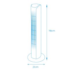 Ventilador De Torre. Potencia: 45 W, 60Db, Blanco 21 X 78 Cm
