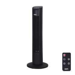 Ventilador De Torre. Potencia: 60 W, 54,8 Db, Mando A Distancia, Negro 28 X 78,3 Cm