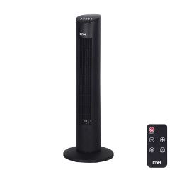 Ventilador De Torre. Potencia: 60 W, Mando A Distancia, Negro 28 X 78,3 Cm