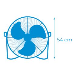 Ventilador Industrial De Suelo. Color Negro 100W, 64,7 Db, Aspas Ø45 X 54 Cm