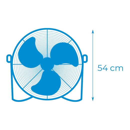 Ventilador Industrial De Suelo. Color Negro 100W, 64,7 Db, Aspas Ø45 X 54 Cm