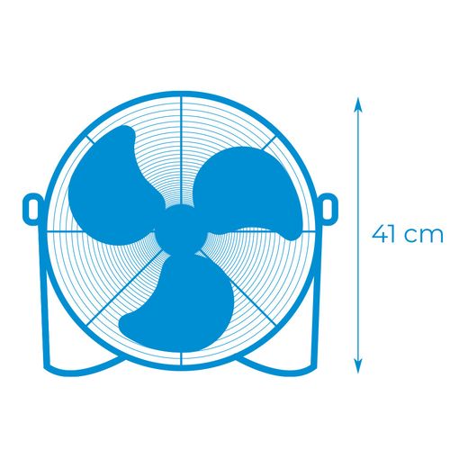 Ventilador Industrial De Suelo. Color Negro 40 W Aspas Ø30 X 41 Cm