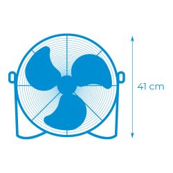 Ventilador Industrial De Suelo. Color Negro 40W, 57,7 Db, Aspas Ø30 X 41 Cm