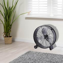 Ventilador Industrial De Suelo, Con Ruedas, Negro 180 W, 59,8 Db, Ø65 Cm