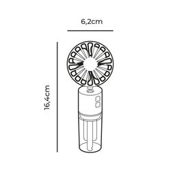 Ventilador Nebulizador Recargable, 4 Velocidades. 6,2 X 16,4 Cm. Colores Surtidos