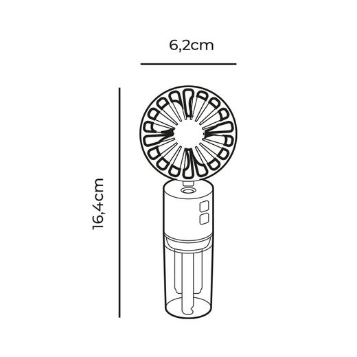 Ventilador Nebulizador Recargable, 4 Velocidades. 6,2 X 16,4 Cm. Colores Surtidos