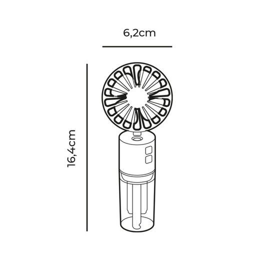 Ventilador Nebulizador Recargable, 4 Velocidades. 6,2 X 16,4 Cm. Colores Surtidos