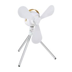Ventilador De Sobremesa, Recargable Con Usb, 3 Aspas, 4 Velocidades, Con Mando