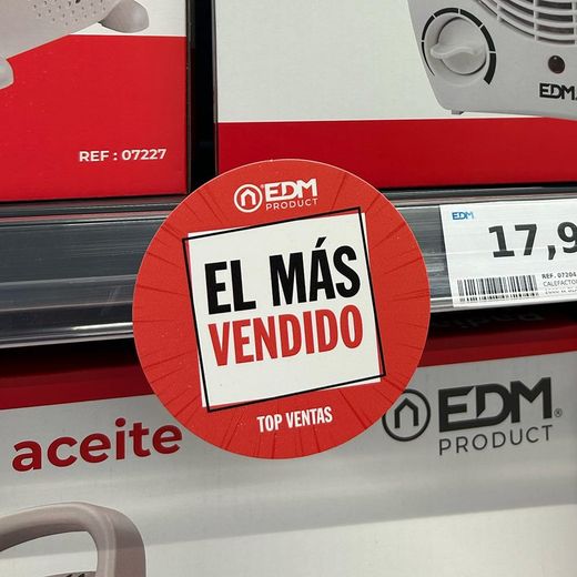 Wobbler El Más Vendido Fondo Rojo Ø10 Cm