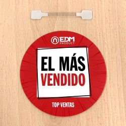 Wobbler El Más Vendido Fondo Rojo Ø10 Cm