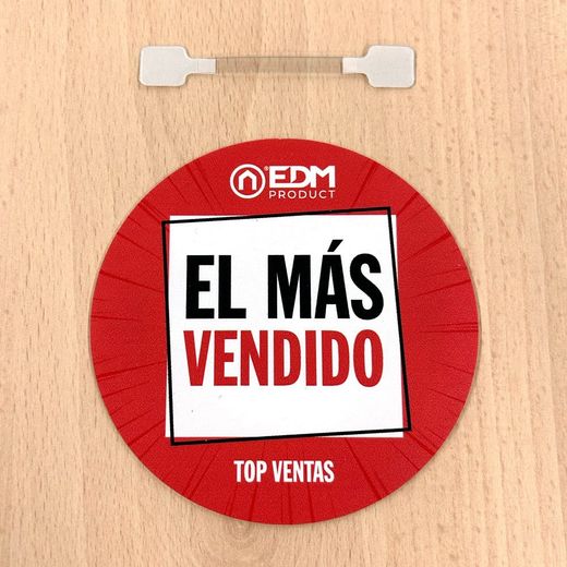 Wobbler El Más Vendido Fondo Rojo Ø10 Cm