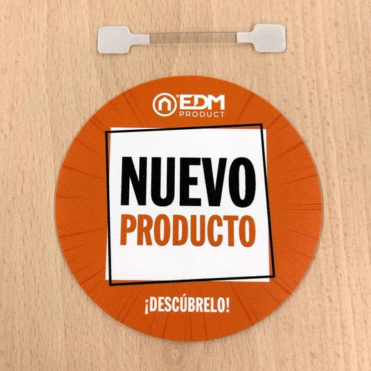 Wobbler Nuevo Producto Fondo Naranja Ø10 Cm