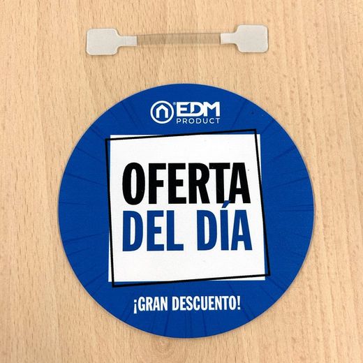 Wobbler Oferta Del Día Fondo Azul Marino Ø10 Cm