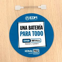 Wobbler Una Batería Para Todo Fondo Azul Ø10 Cm