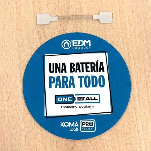 Wobbler Una Batería Para Todo Fondo Azul Ø10 Cm