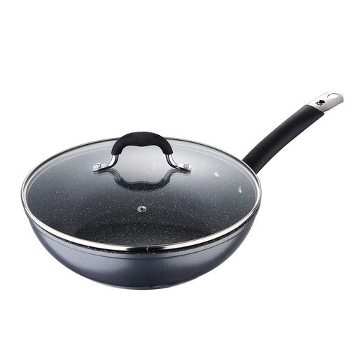 Wok Aluminio Forjado Home Edition Con Tapa Ø28 X 8 Cm